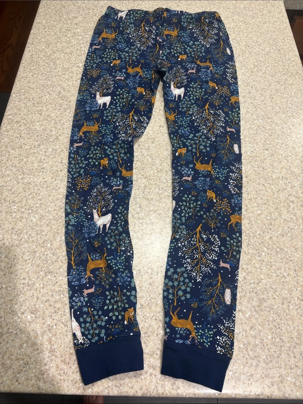 Carters girls size 14 pajama set long sleeve and pants cotton blue with animals
